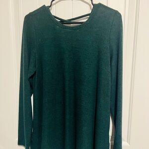 Torrid Lace up Teal Green Super Soft Plush Sweater